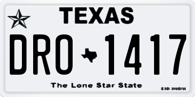 TX license plate DRO1417