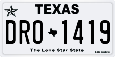 TX license plate DRO1419
