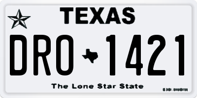 TX license plate DRO1421