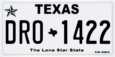 TX license plate DRO1422