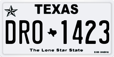 TX license plate DRO1423