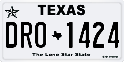 TX license plate DRO1424