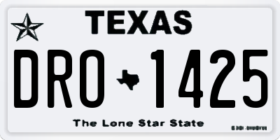 TX license plate DRO1425