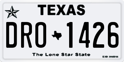 TX license plate DRO1426