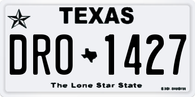 TX license plate DRO1427