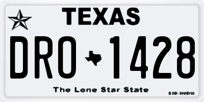 TX license plate DRO1428