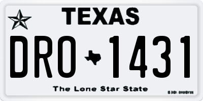 TX license plate DRO1431