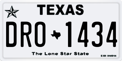 TX license plate DRO1434