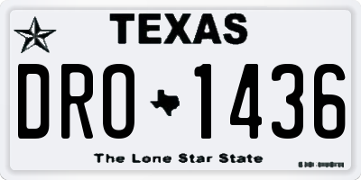 TX license plate DRO1436