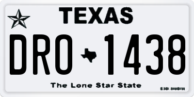 TX license plate DRO1438