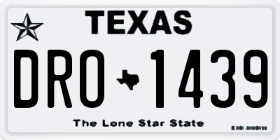 TX license plate DRO1439