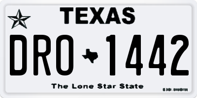 TX license plate DRO1442