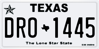 TX license plate DRO1445