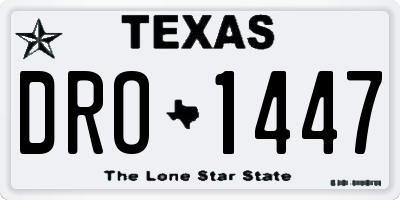 TX license plate DRO1447
