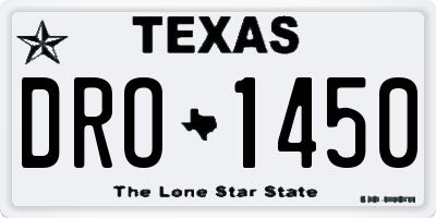 TX license plate DRO1450