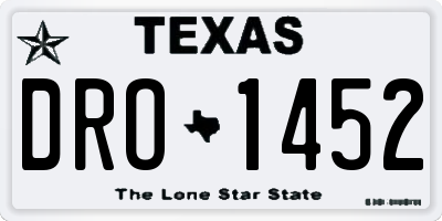 TX license plate DRO1452