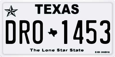 TX license plate DRO1453