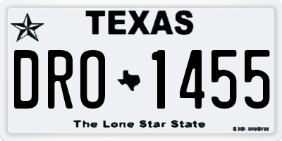 TX license plate DRO1455