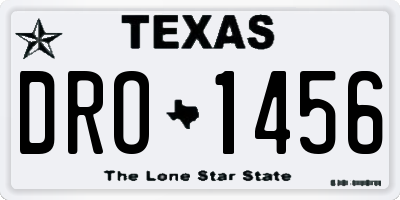 TX license plate DRO1456