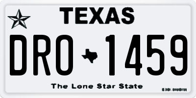 TX license plate DRO1459