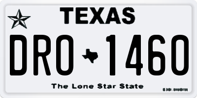 TX license plate DRO1460