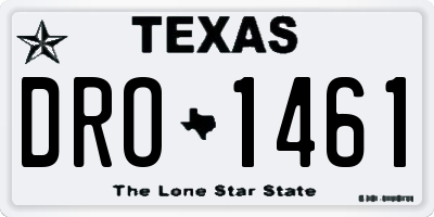 TX license plate DRO1461