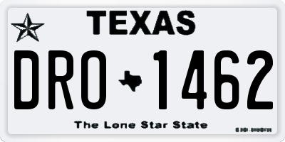 TX license plate DRO1462