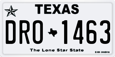 TX license plate DRO1463
