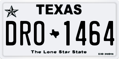 TX license plate DRO1464