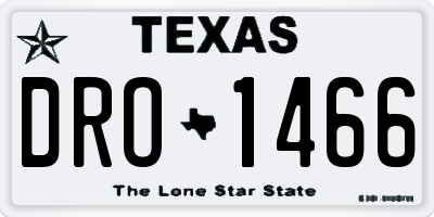 TX license plate DRO1466