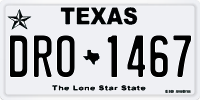 TX license plate DRO1467