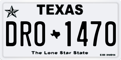 TX license plate DRO1470