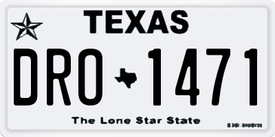 TX license plate DRO1471