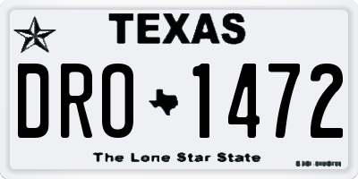 TX license plate DRO1472