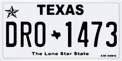 TX license plate DRO1473