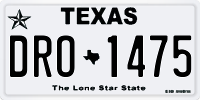 TX license plate DRO1475