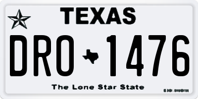 TX license plate DRO1476
