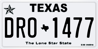 TX license plate DRO1477