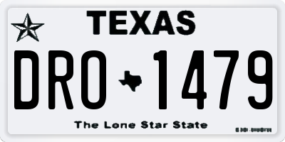 TX license plate DRO1479