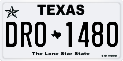 TX license plate DRO1480