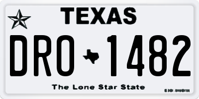 TX license plate DRO1482