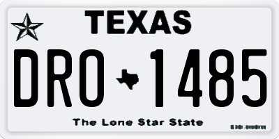 TX license plate DRO1485