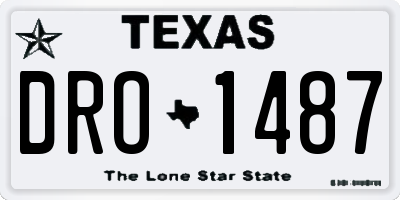 TX license plate DRO1487