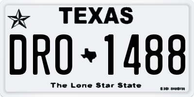 TX license plate DRO1488