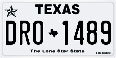 TX license plate DRO1489
