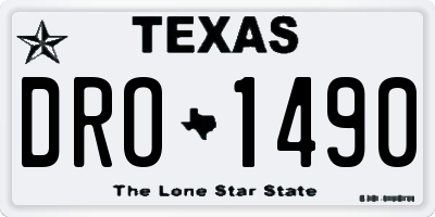 TX license plate DRO1490