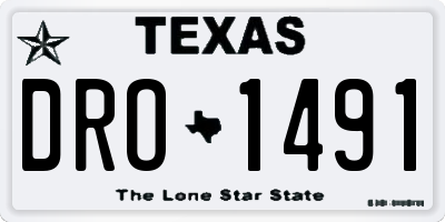 TX license plate DRO1491