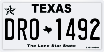 TX license plate DRO1492