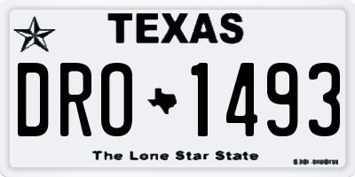 TX license plate DRO1493