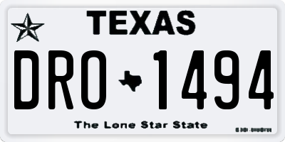 TX license plate DRO1494